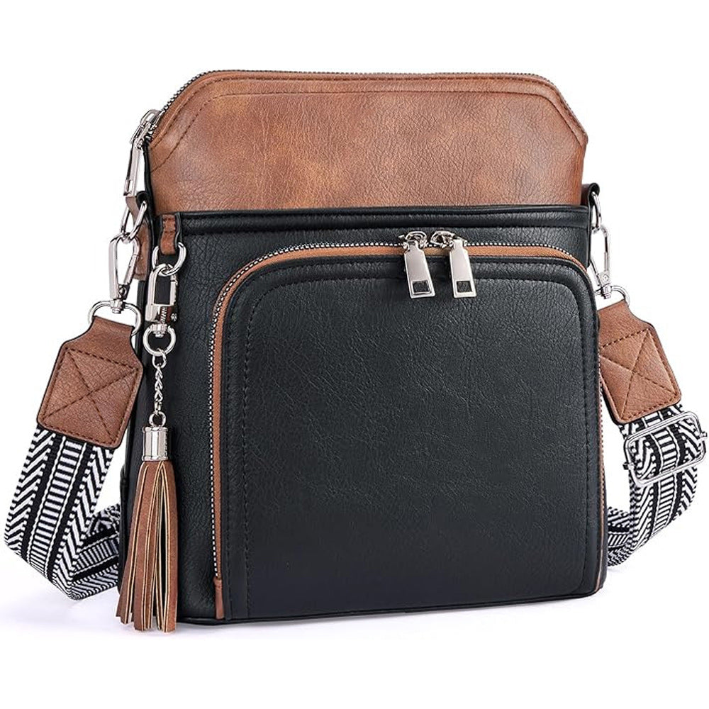 Women's Retro Fashion Simple Printed Wide Strap Women's Shoulder Bag