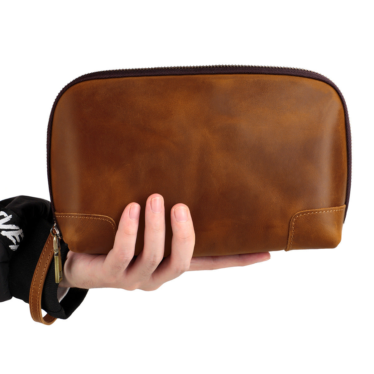 Men's Genuine Leather Fashion Simple Crazy Horse Large Capacity Bags