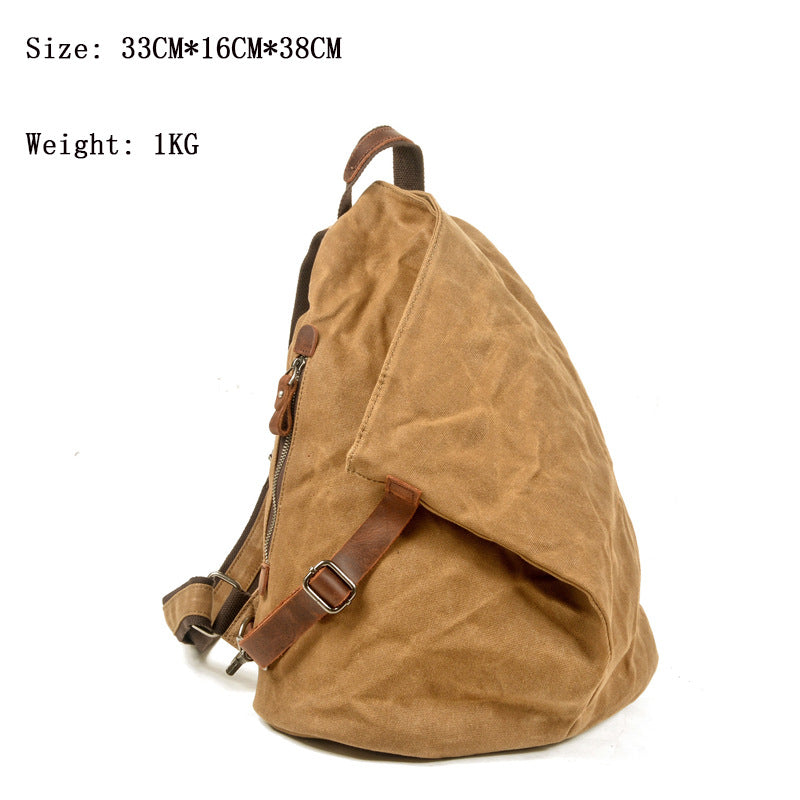 Men's Tooling Retro Military Style Waterproof Rucksack Cotton Canvas Large Leisure Backpack
