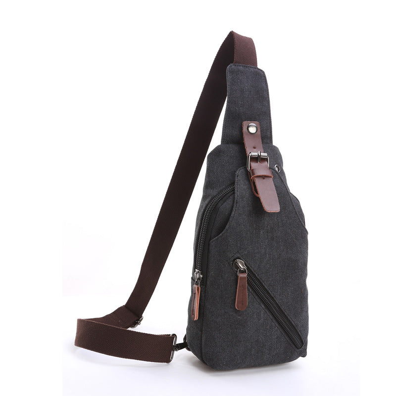 Men's Vintage Wash Canvas Street Leisure Men's Chest Bags