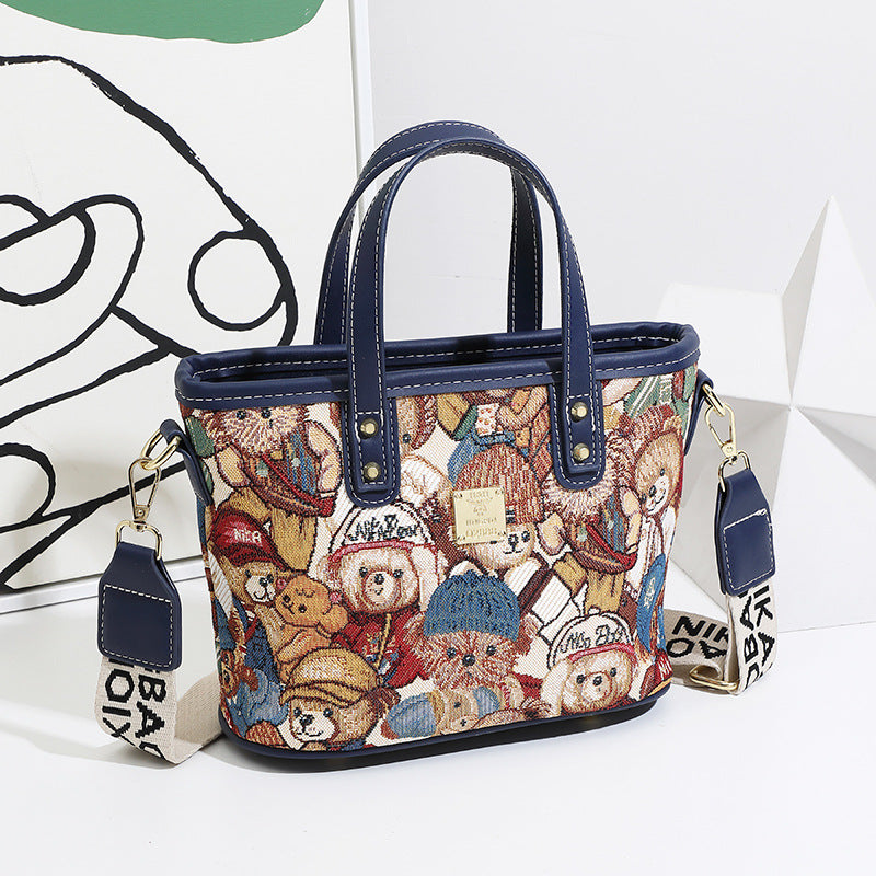 Women's Printed Canvas Large Capacity Totes Commute Bags