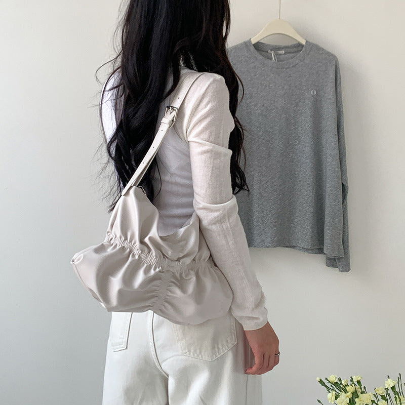 Women's Summer Niche Design Pleated Cloud Fashionable Large Women's Shoulder Bag