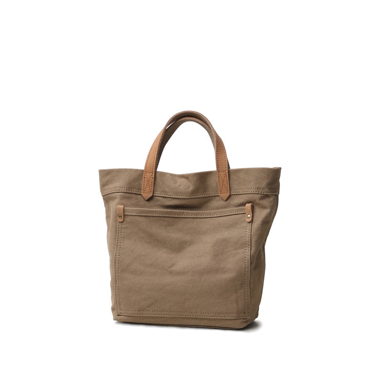 Canvas With Cowhide Portable Mori Daily Bags