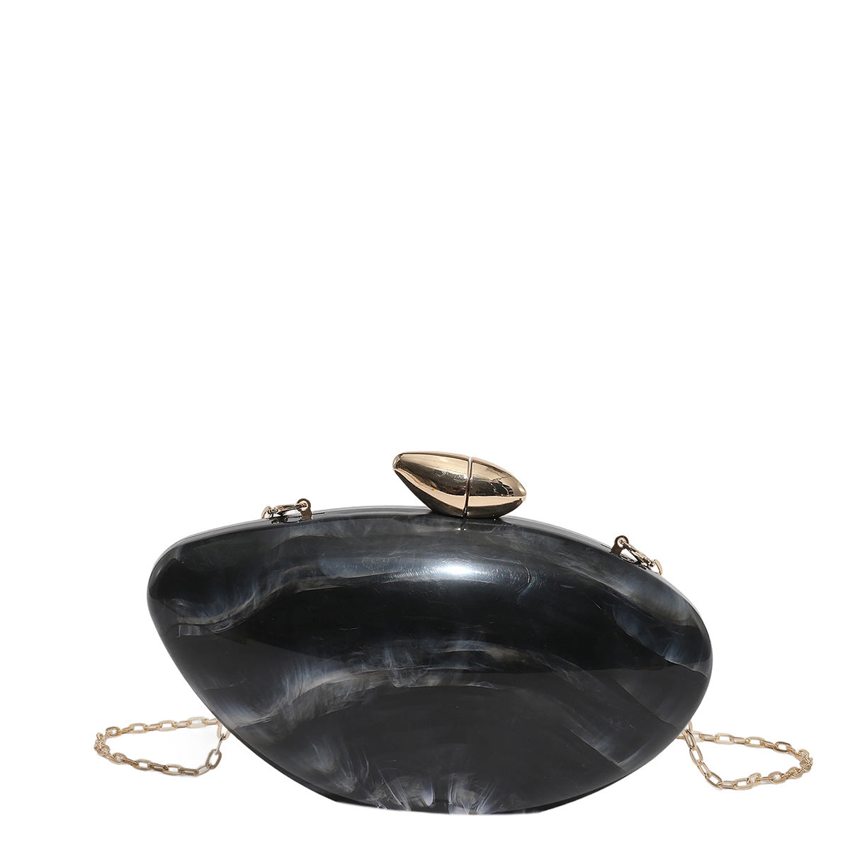 Women's French Style Goose Egg Box Clutch Personality Acrylic Gloss Dinner Bag