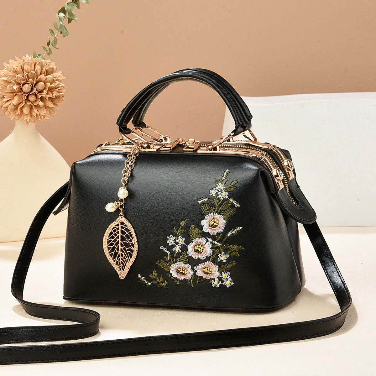 Elegant Slouchy Women's Fashionable Embroidered Quality Bags
