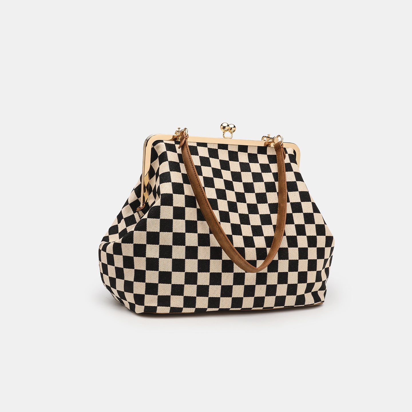 Women's Luxury Minority Design Clip Chessboard Lattice Dinner Large Women's Clutch