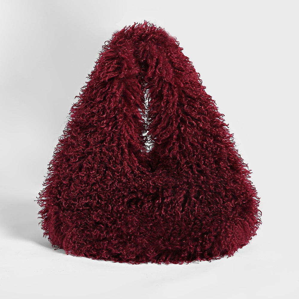 Plush Large Capacity Imitated Tibet Sheep Bags