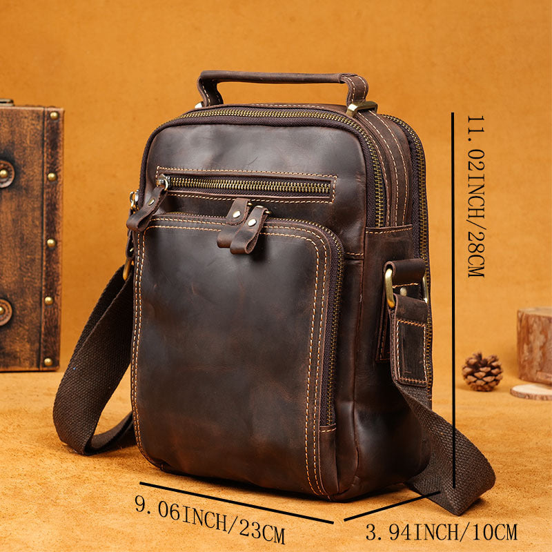 Crazy Horse Leather Simple Genuine Personality Bags
