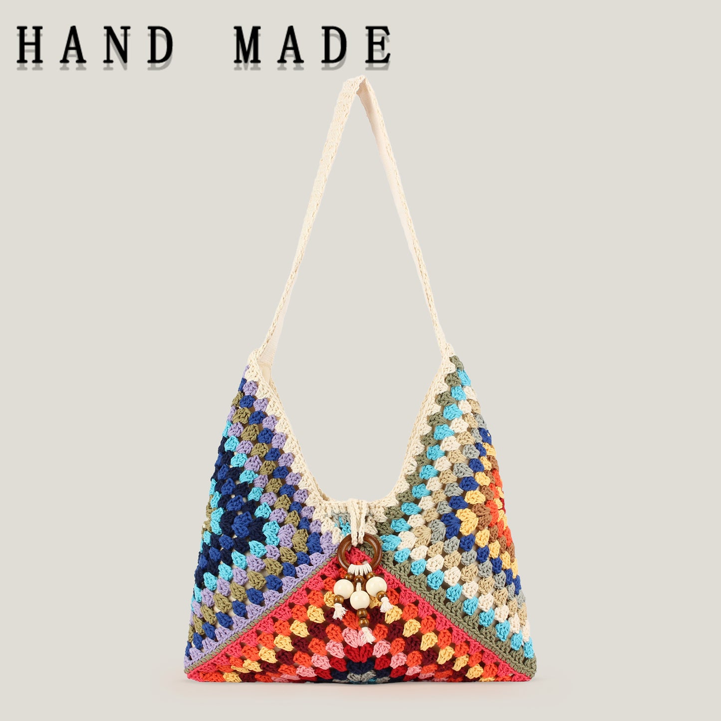 Women's Single Cotton Thread Woven Seaside Vacation Beach Versatile Women's Shoulder Bag