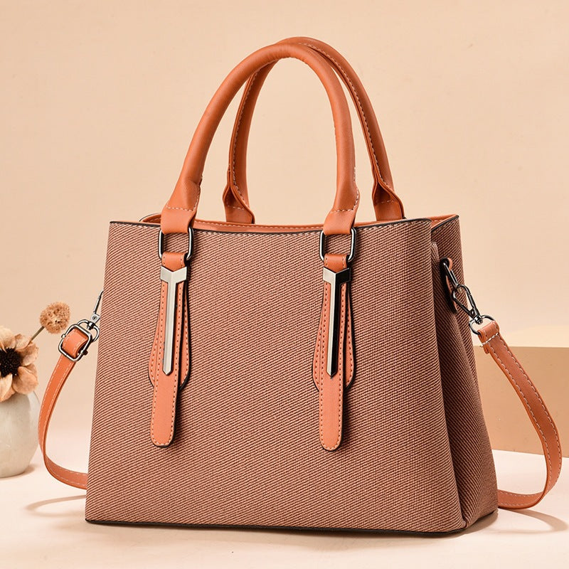 Women's Fashion Retro Solid Color Large Capacity Women's Handbag