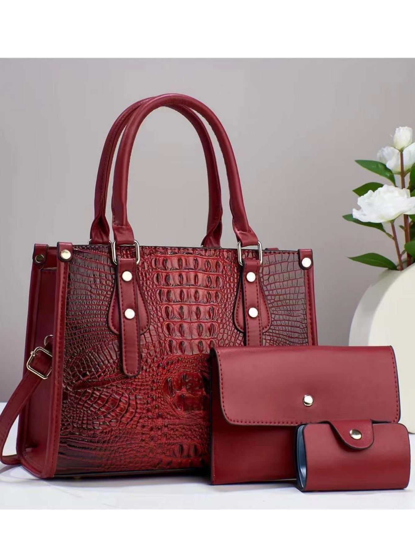 Women's Crocodile Pattern Embossed Large Capacity Mom Trendy Fashion One Women's Handbag