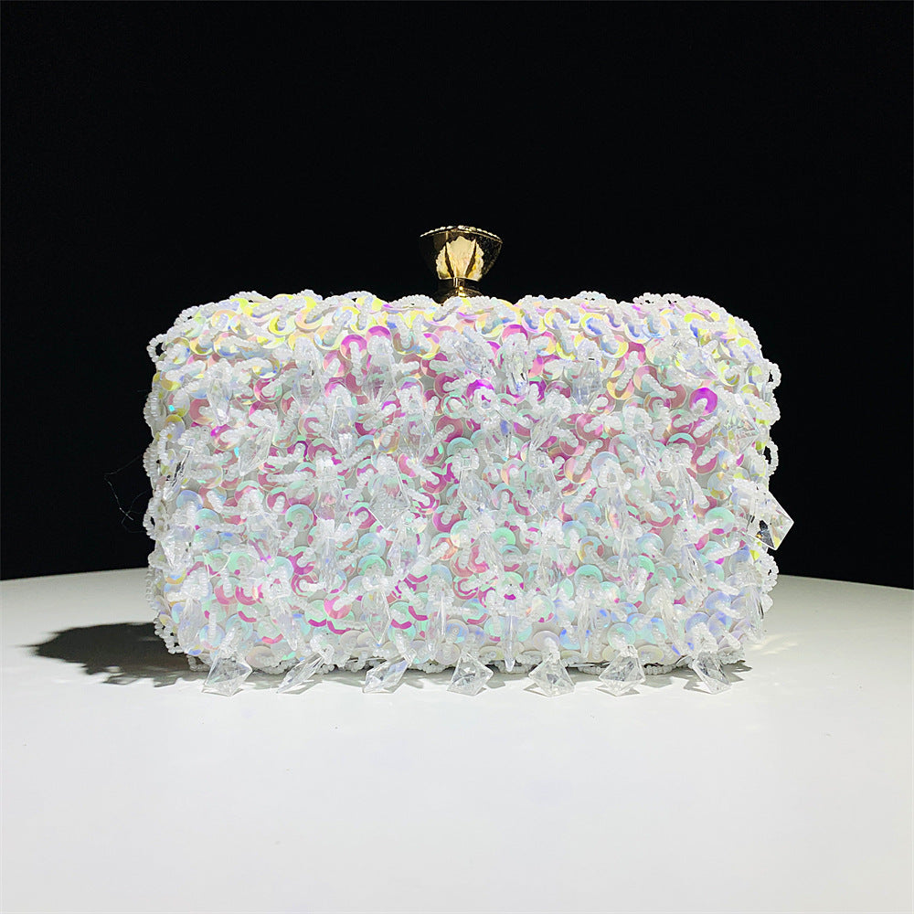 Women's Reticule Hand Holding Handmade Double-sided Beaded Evening Bags