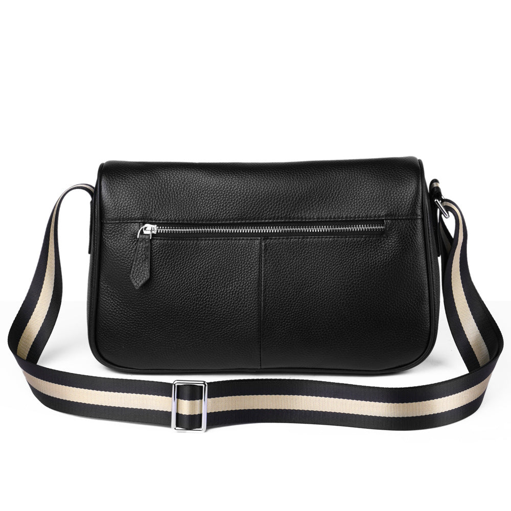 Men's Trendy Genuine Leather Soft Cowhide Leisure Boys Men's Tote