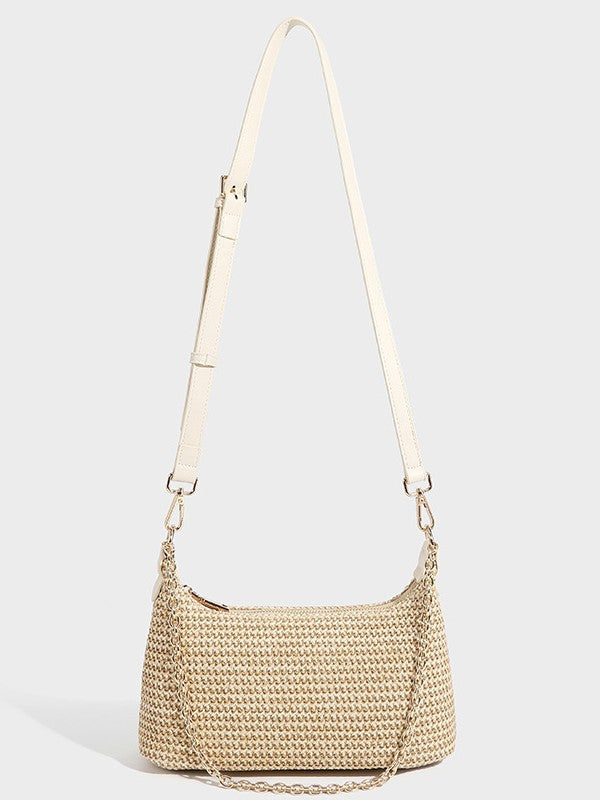 Women's Straw Chain Pouch Summer Essential High Quality Women's Shoulder Bag