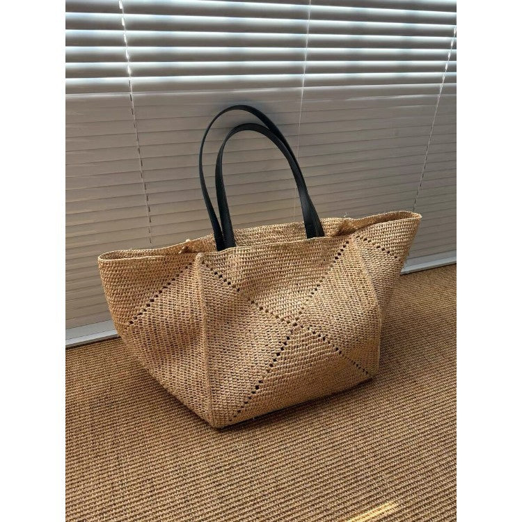 Women's Elegant Raffia Vacation Beach Large Capacity Handmade Tote Bags