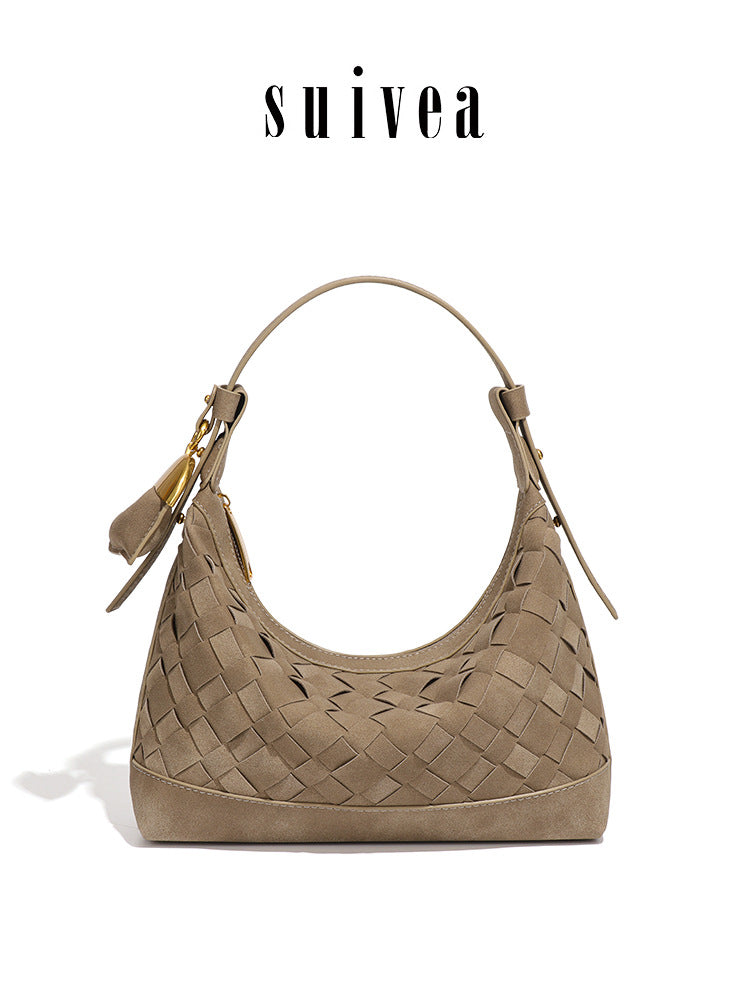 Suede Woven Dumpling High-grade Underarm Selenodont Women's Shoulder Bag