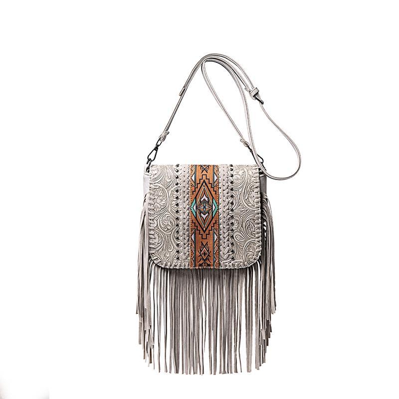 Women's Bohemian Fashion Retro Lace Up Tassel Women's Shoulder Bag