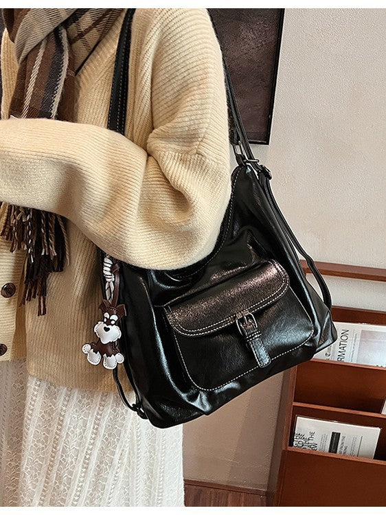 Women's Style Large Capacity Soft Leather Commuter Women's Shoulder Bag
