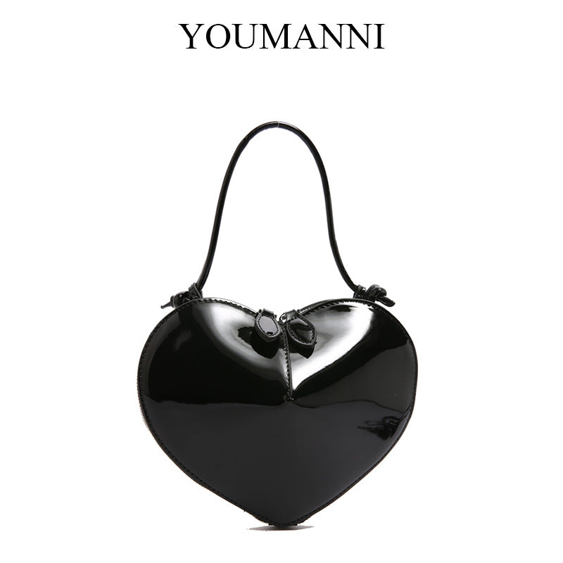 Women's French Fashion Textured Heart Shape Heart-shaped Bags