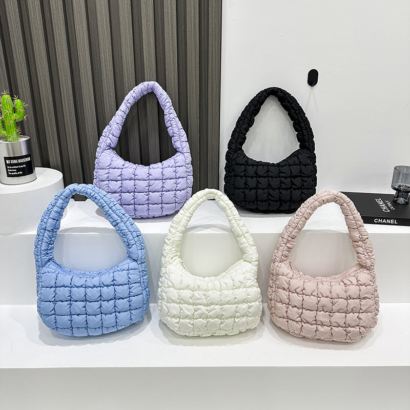 Women's Cloud Pleated Dumpling Puff Down Lightweight Portable Bags