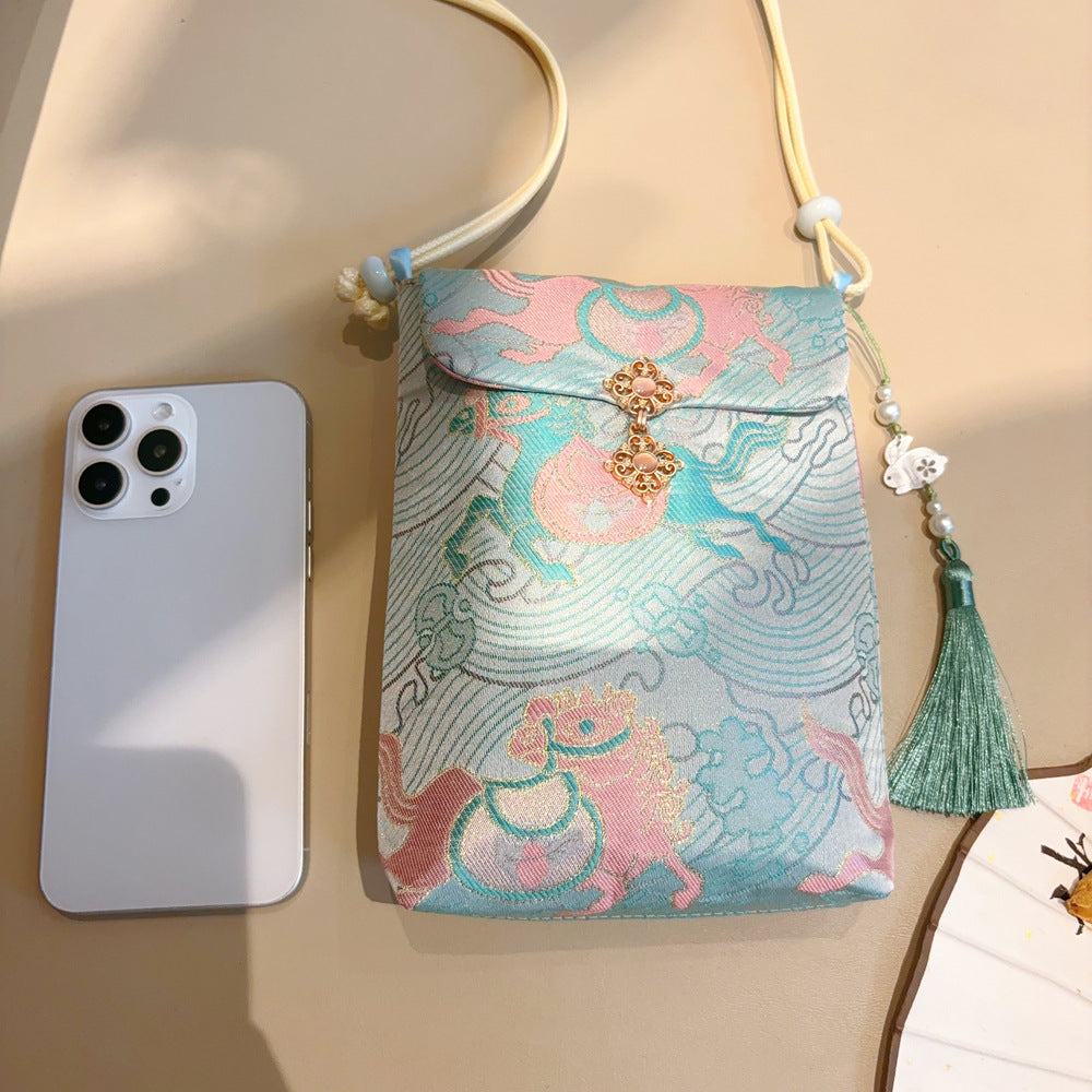 Chinese Style Brocade Embroidery With Han Women's Messenger Bag