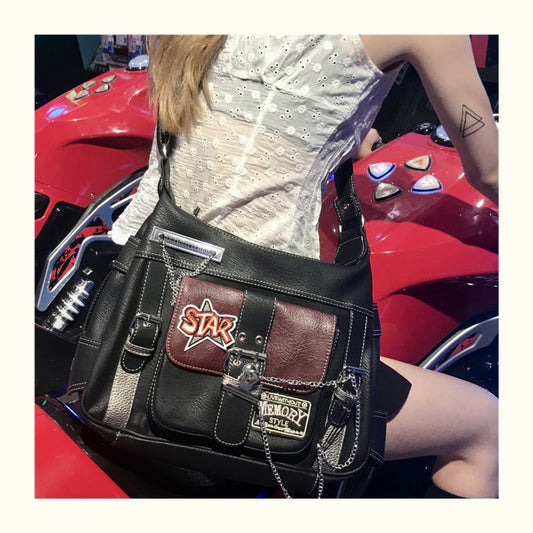 Retro Vintage Personality Motorcycle Soft Leather Hot Asian Bags