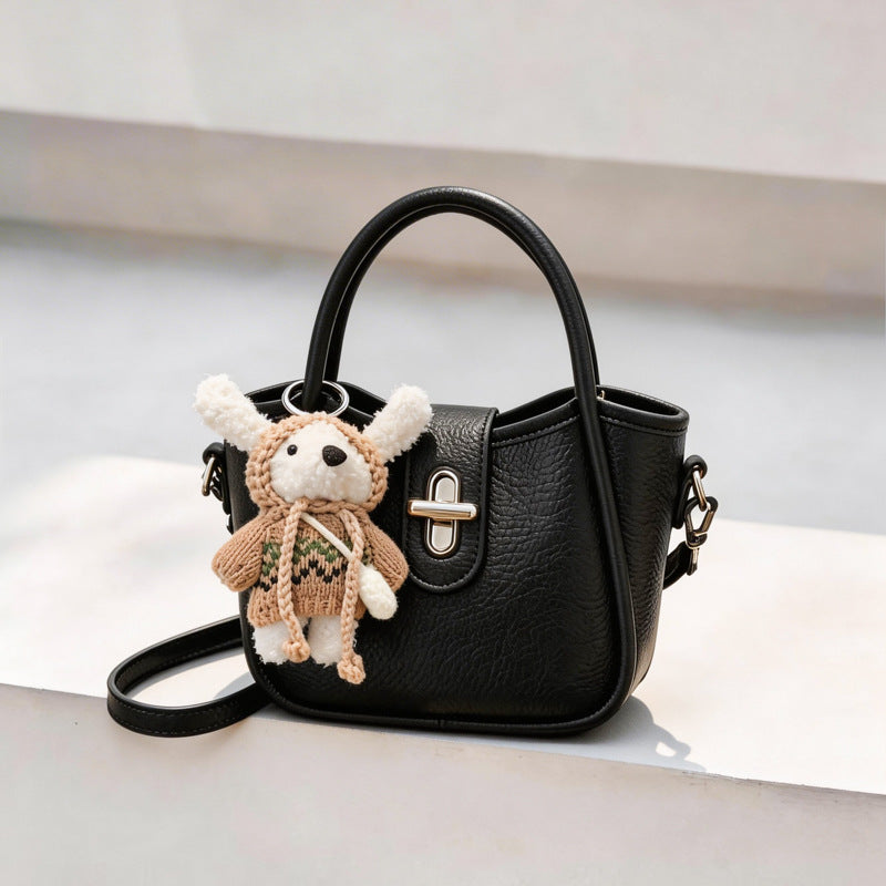Women's Solid Color Niche Lychee Pattern Fresh Women's Messenger Bag