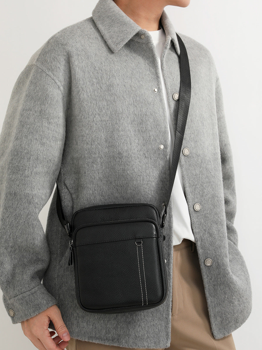 Men's Layer Cowhide Leather Fashion Business Genuine Large Capacity Bags