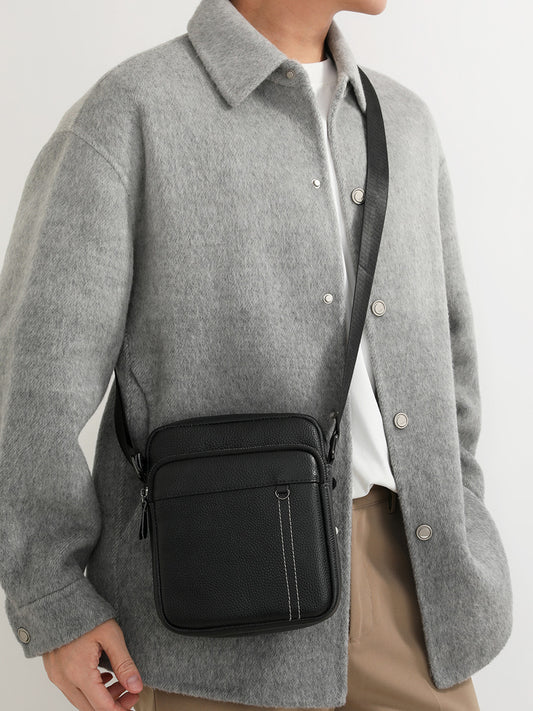 Men's Layer Cowhide Leather Fashion Business Genuine Large Capacity Bags