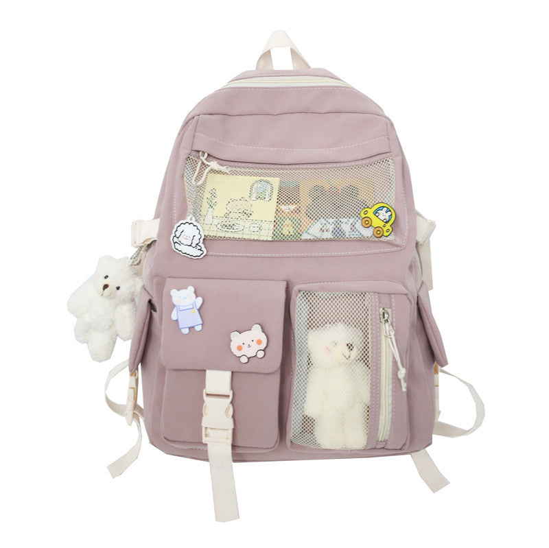 Mesh Korean Style For Junior Senior College Student Schoolbag