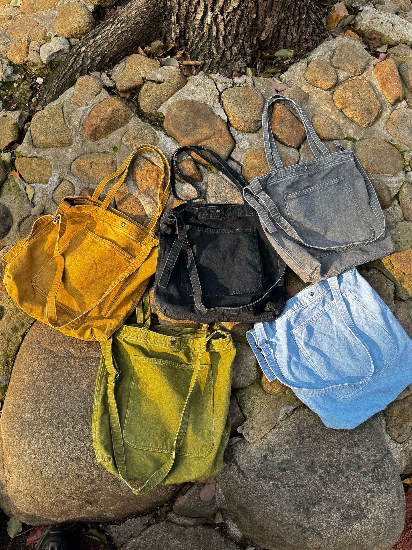 Washed-out Canvas Large Capacity Style Commute Bags