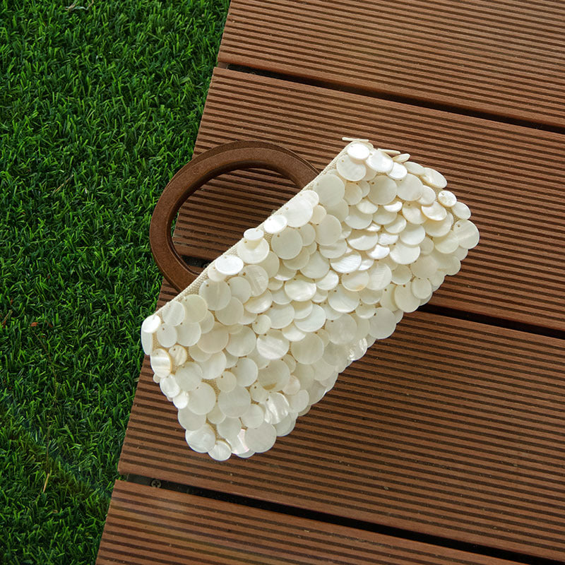 High-grade Handmade Natural Shell Elegant Personalized Simple Women's Handbag