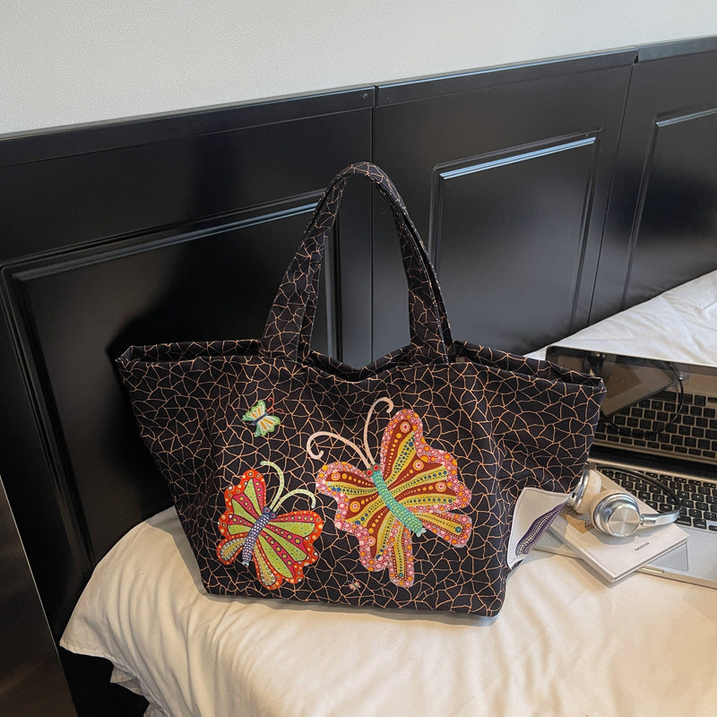 Women's Style Polka Dot Pumpkin Fashionable Large Capacity Printed High Sense Women's Messenger Bag