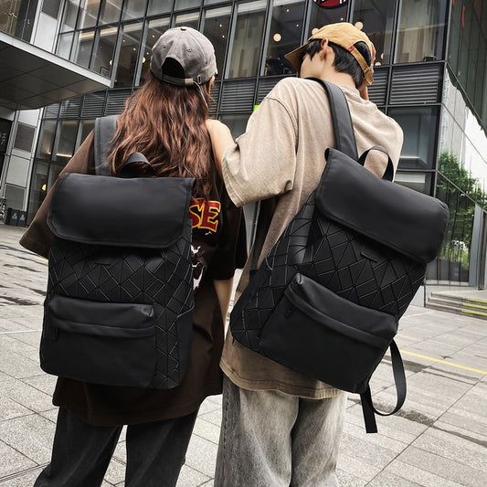 Men's Plaid Large Capacity Commuter Computer Early High College Student Schoolbag