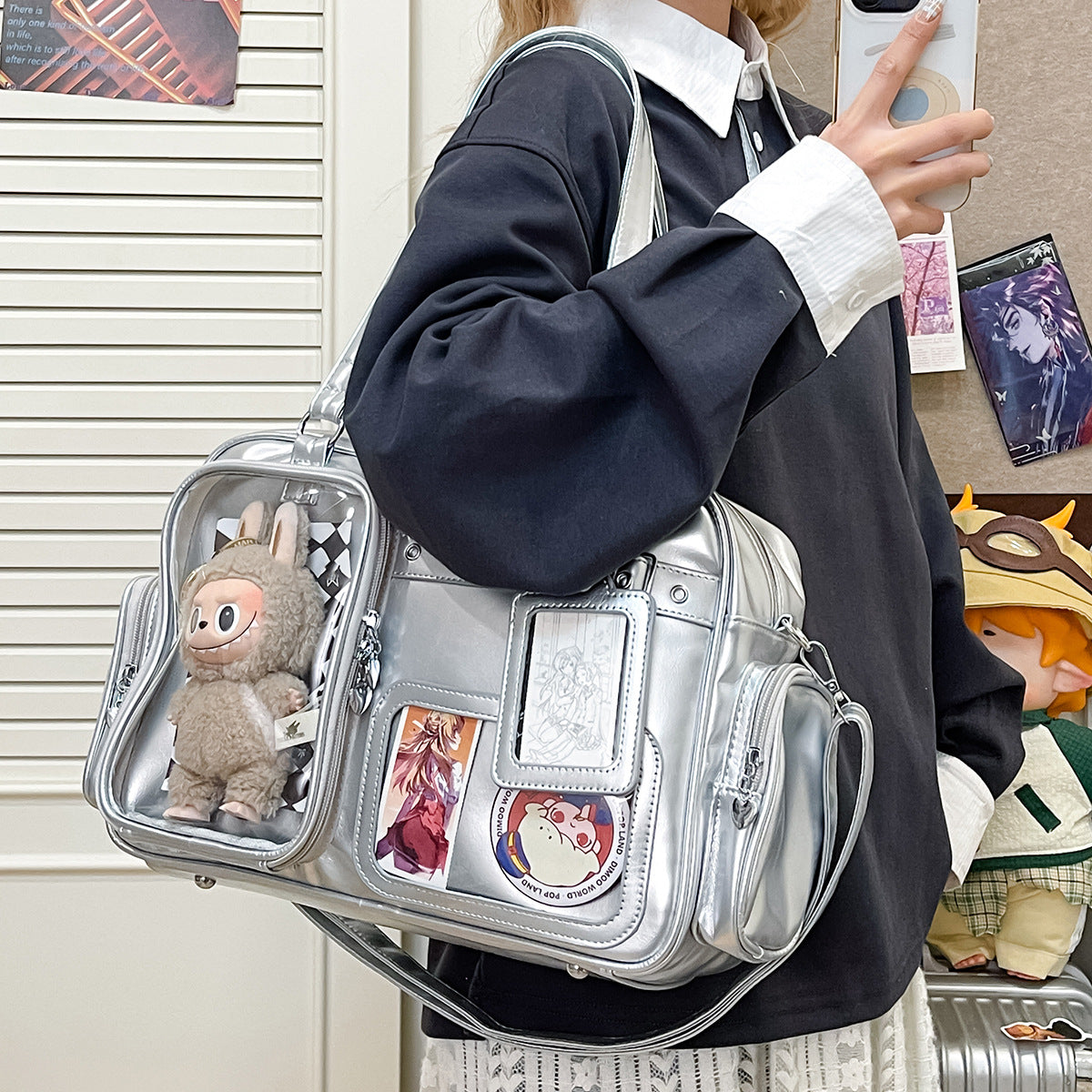 Concert Collection Light Plate Doll Inner Portable Aid Rivet Trendy Women's Shoulder Bag