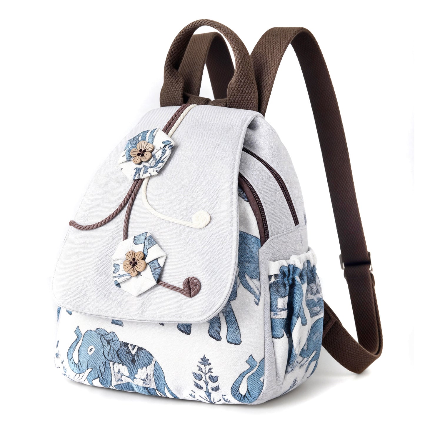 Women's Ethnic Style Hand-woven Canvas Elephant Embroidery Artistic Bags