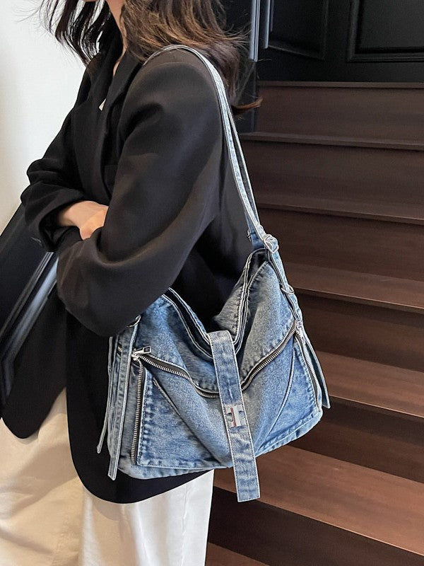Women's Denim Large Capacity Summer Versatile Class Women's Messenger Bag