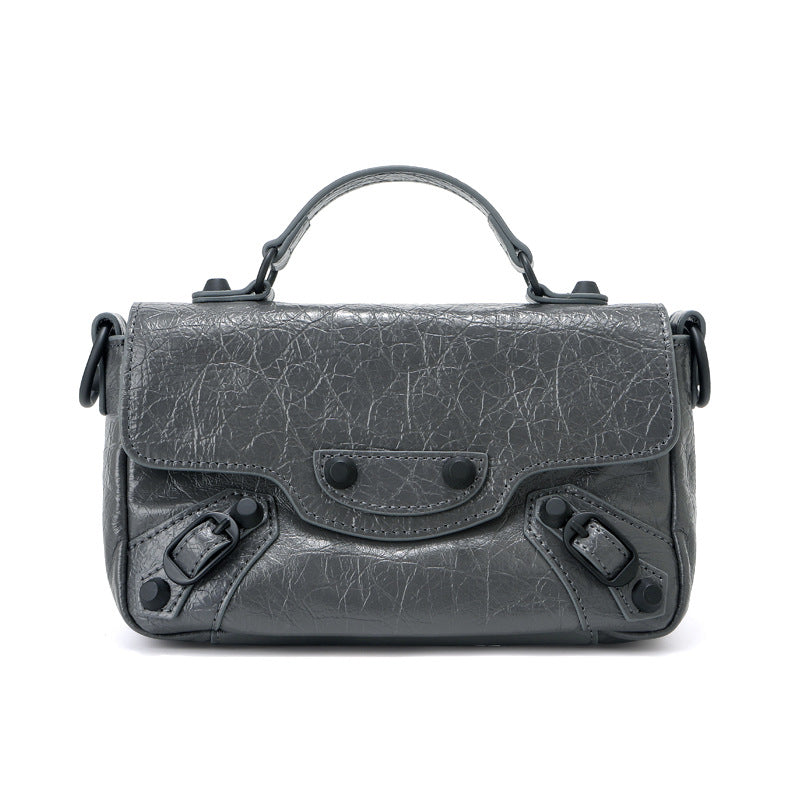Women's Cowhide Portable Flap Fashion Motorcycle High Women's Messenger Bag