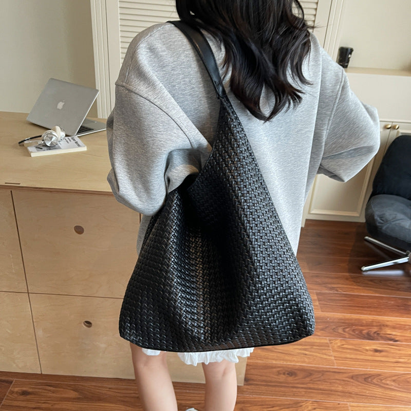 Retro Woven Trendy Easy Matching Large Capacity Underarm Son Women's Shoulder Bag