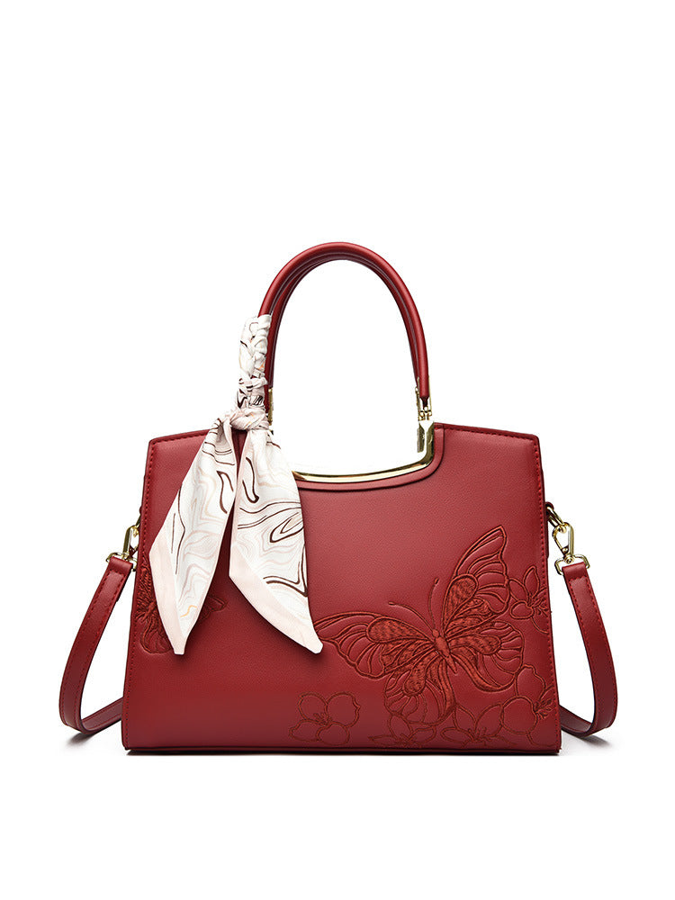 Women's High-grade Embroidered Silk Scarf Large Capacity Light Luxury Commute Women's Handbag