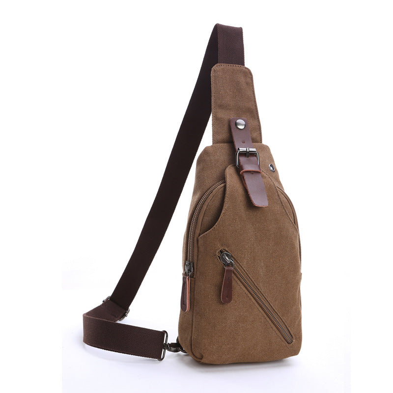 Men's Vintage Wash Canvas Street Leisure Men's Chest Bags