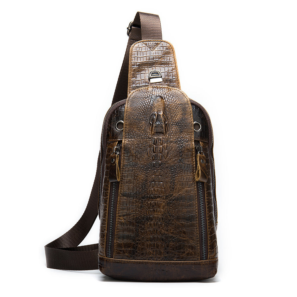 Men's Business Commute Korean Style Crocodile Pattern Men's Chest Bag