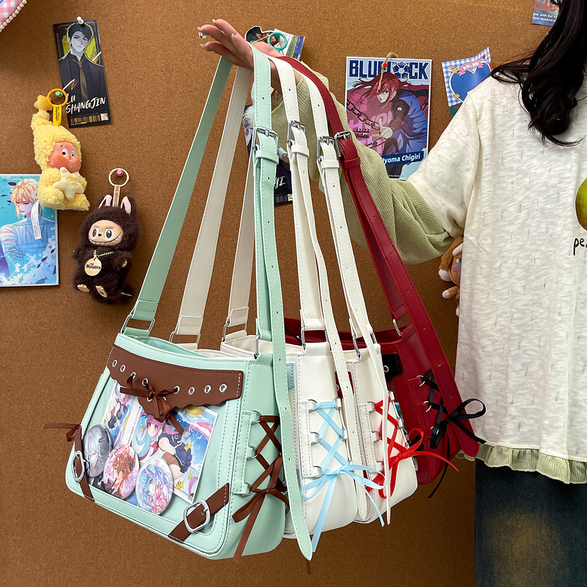 Women's Lace Bow Cartoon Cute Fresh Ribbon Transparent Women's Shoulder Bag