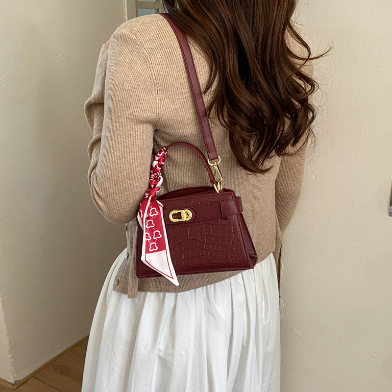 Women's Crocodile Pattern Fashion Portable Kelly For Women's Shoulder Bag
