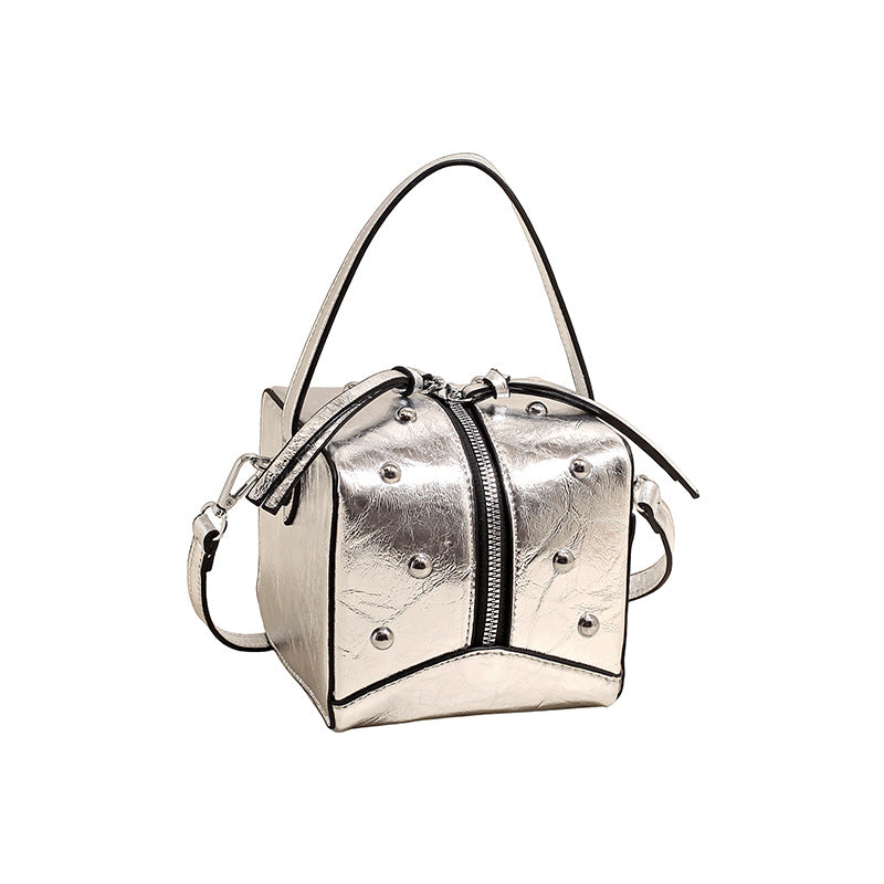 Women's Rivet Boston Korean Commuter Mini Portable Retro Bags