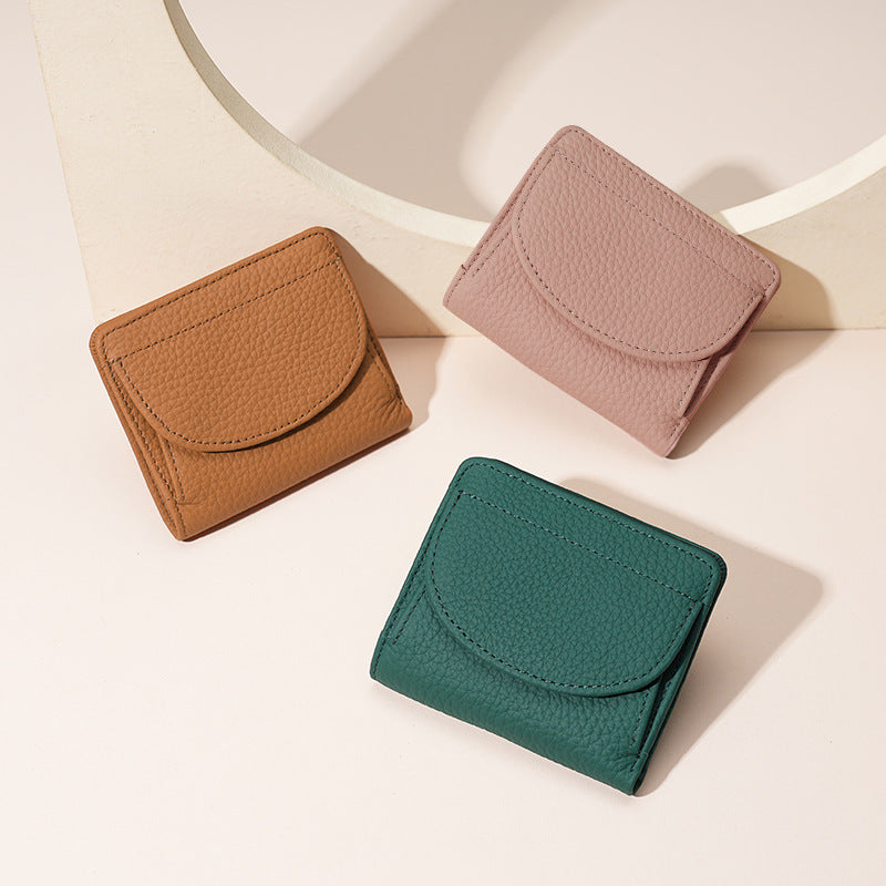 Women's Lychee Pattern Leather Style Fashion Cowhide Purses