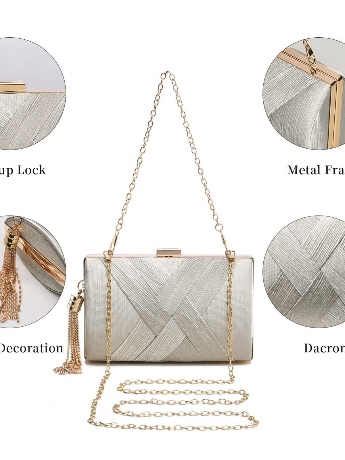 Unique Women's Fashion Woven Clutch Box Dinner Bag