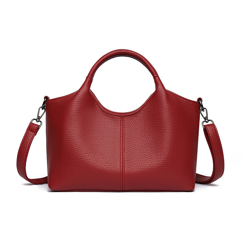 Women's Lightweight Commuter Texture Soft Leather Pouches Women's Shoulder Bag