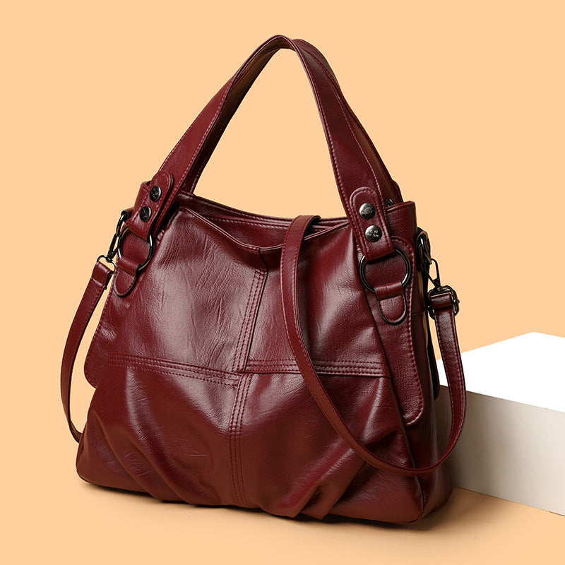 Women's High-grade Stitching Simple High Quality Big Shoulder Bags
