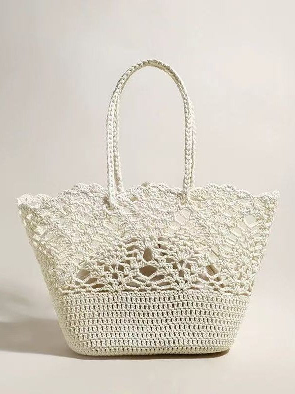 Women's Rope Handmade Crocheted Woven Bale Of Cotton Knitted Handbags